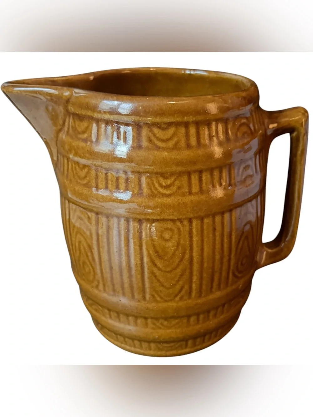 1920’s McCoy Art Pottery Stoneware Barrel Pitcher